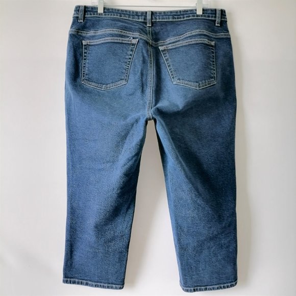 Venezia Jeans Fabian Womens Blue Medium Wash High Rise Denim Capri Jeans Size 20 - Picture 2 of 8